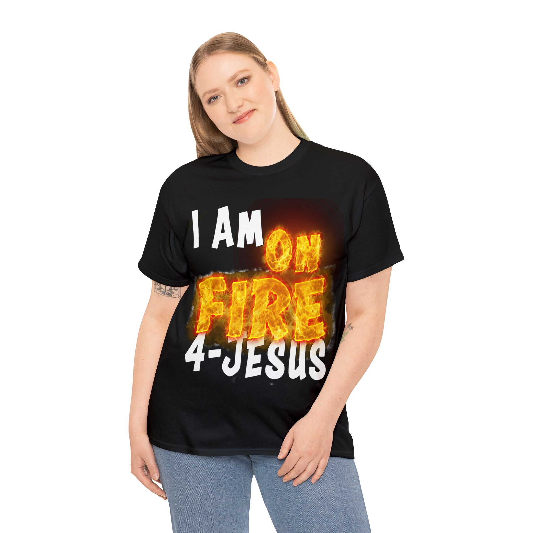 I AM ON FIRE 4-JESUS - ARE YOU HOT OR COLD 4-JESUS (Unisex Heavy Cotton Tee) PRICES VARY UPON COLOR AND SIZE