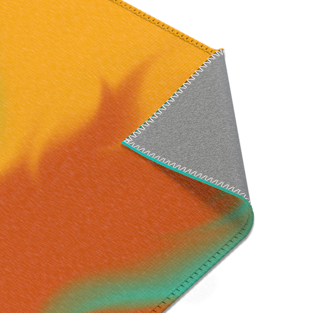 Turquoise & Golden Yellow - Area Rugs