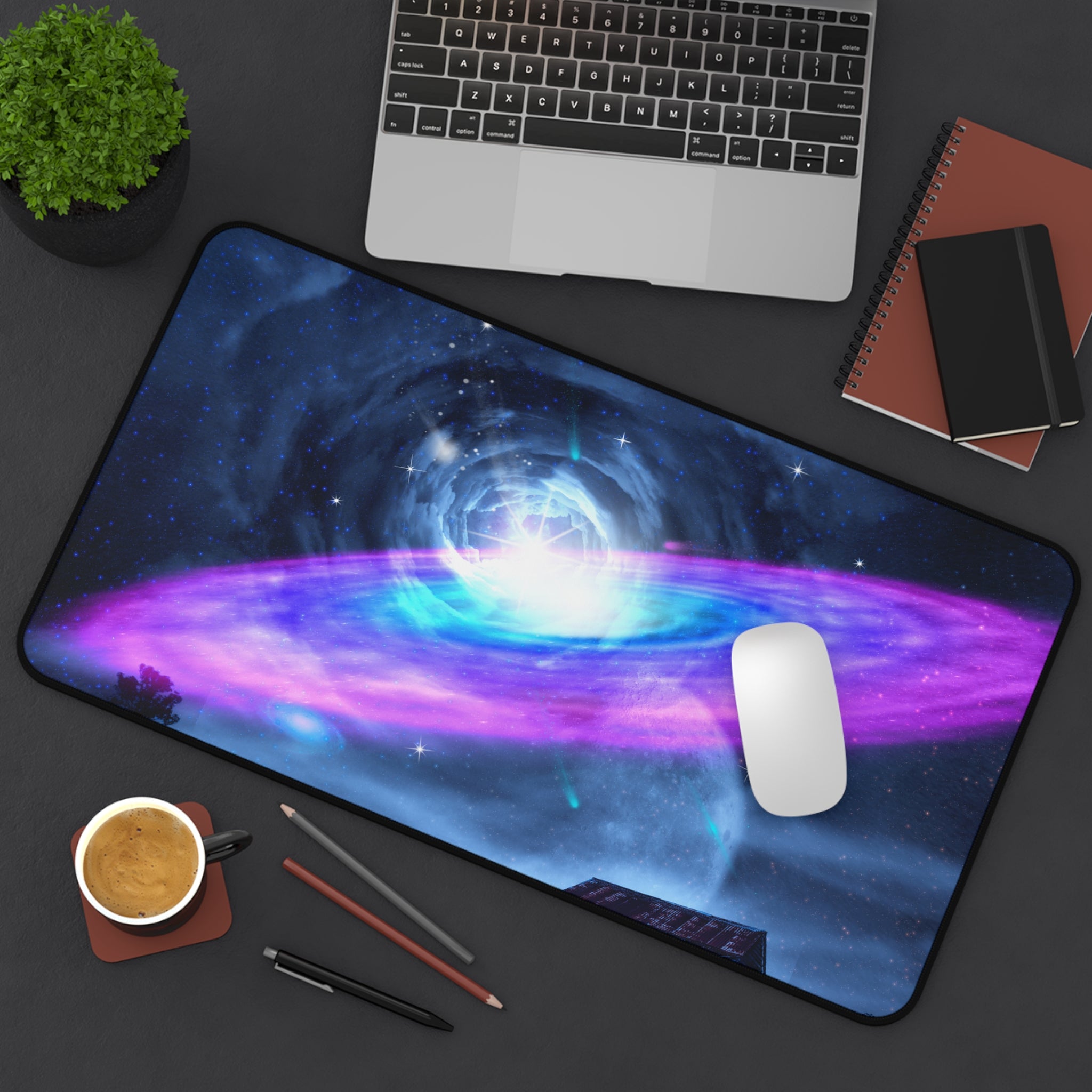 Cosmic Galaxy Desk Mat - Space-Themed Large Mouse Pad for Gamers & Creatives