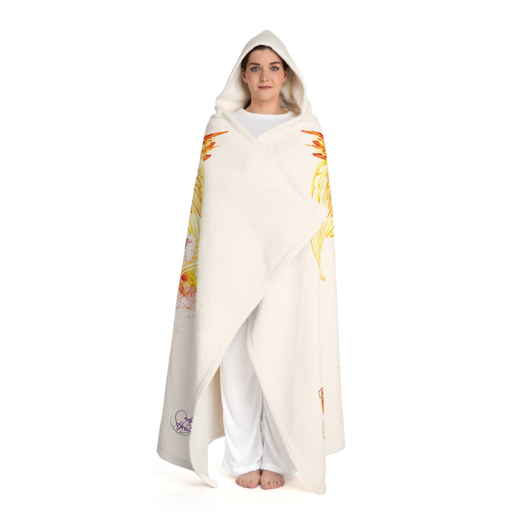 Light vs Darkness Fire Angel (Hooded Sherpa Fleece Blanket)