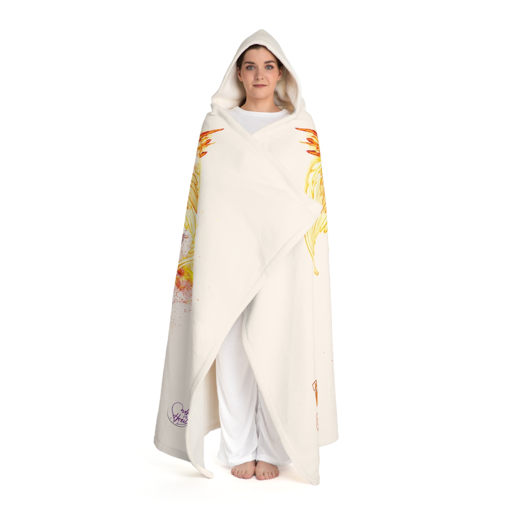 Light vs Darkness Fire Angel (Hooded Sherpa Fleece Blanket)