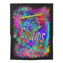 Load image into Gallery viewer, GRANDS w/Multi-colored Hearts &amp; background ( Baby Swaddle Blanket)
