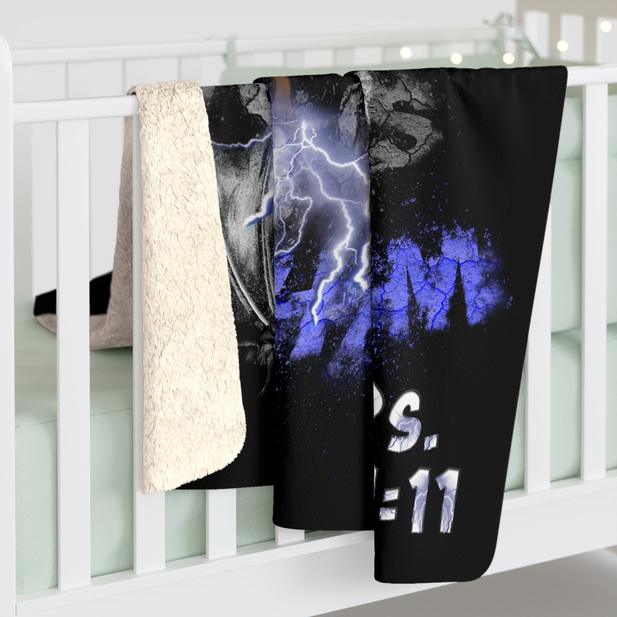 Light vs Darkness Lightning Blue Jean Angel (Sherpa Fleece Blanket)