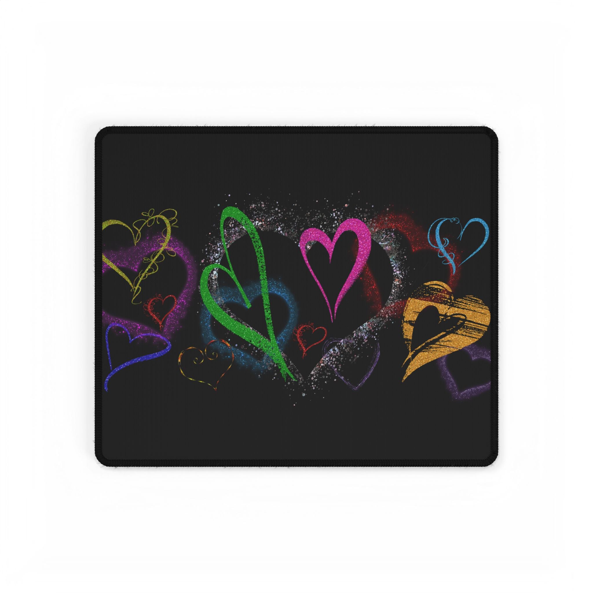 Colorful Love Heart Desk Mat - Ideal for Home Office & Gift Giving