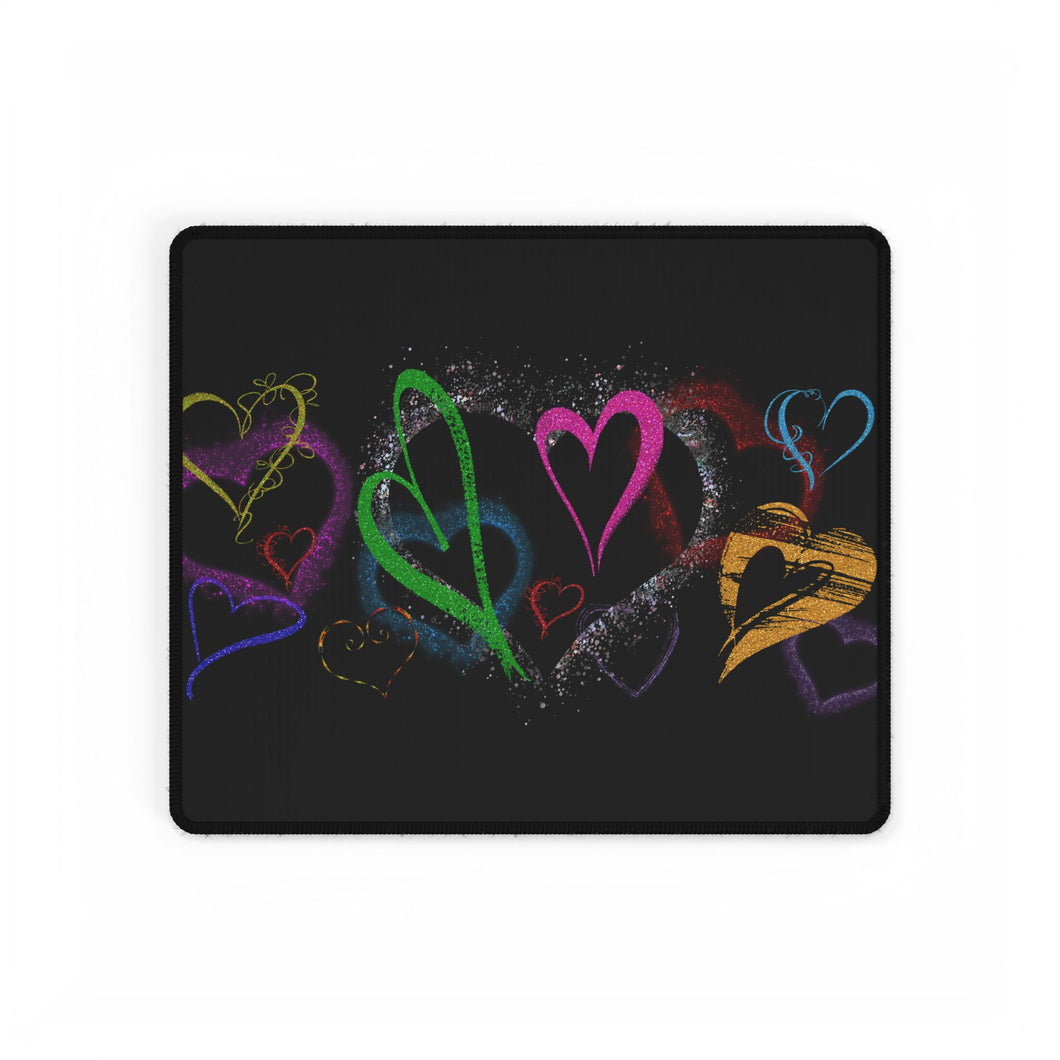 Colorful Love Heart Desk Mat - Ideal for Home Office & Gift Giving