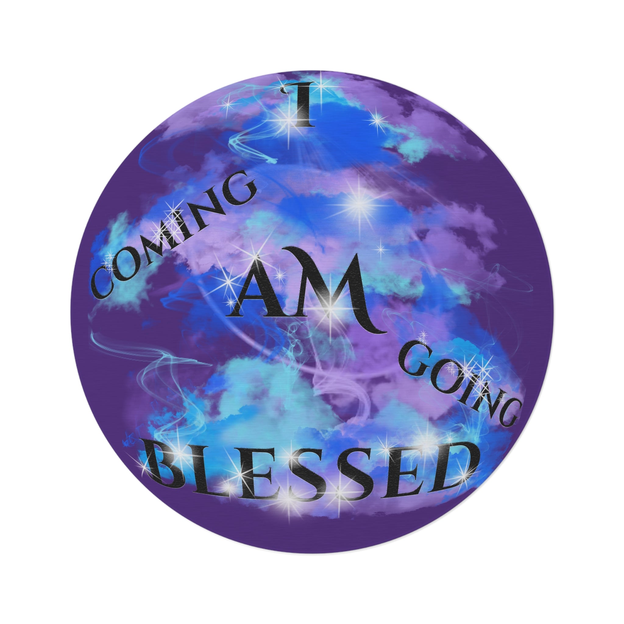 I AM Blessed Coming & Going (Round Rug)