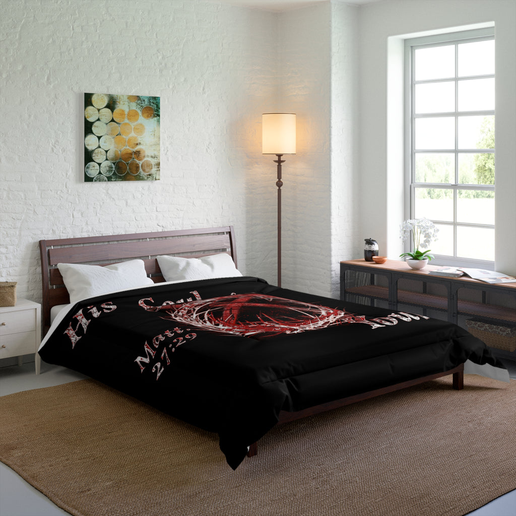 His Soul for Yours Matt. 27:29 - Color Black Comforter