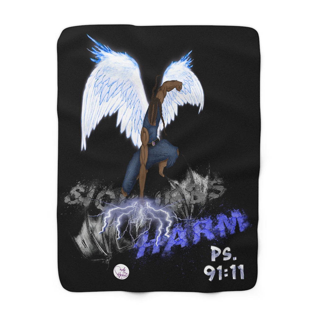 Light vs Darkness Lightning Blue Jean Angel (Sherpa Fleece Blanket)