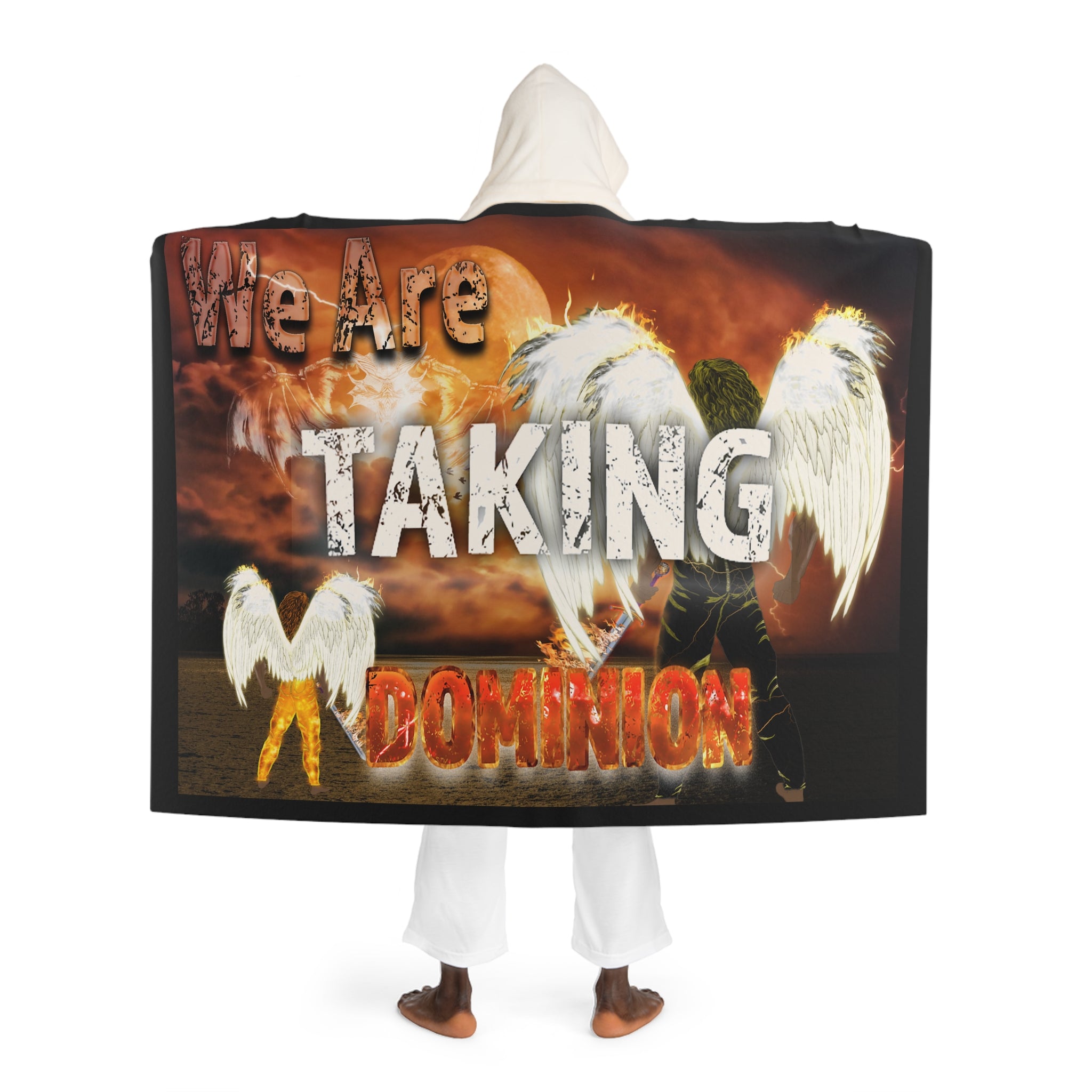 Warrior Angles in the Storm (Hooded Sherpa Fleece Blanket)