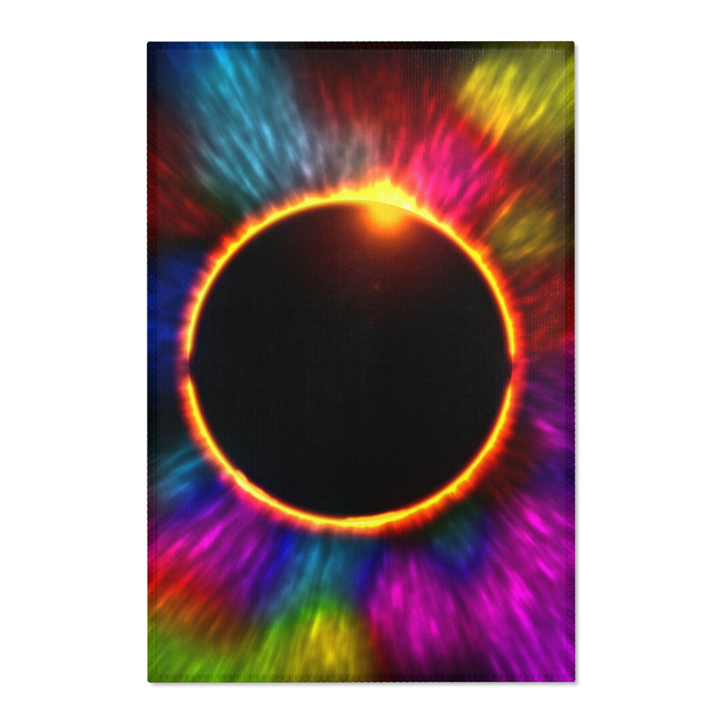 Solar Eclipse w/colors - Area Rugs