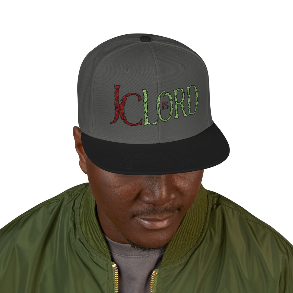 JC is LORD (Maroon/Kiwi Green Ltrs) - Snapback (Embroidery)
