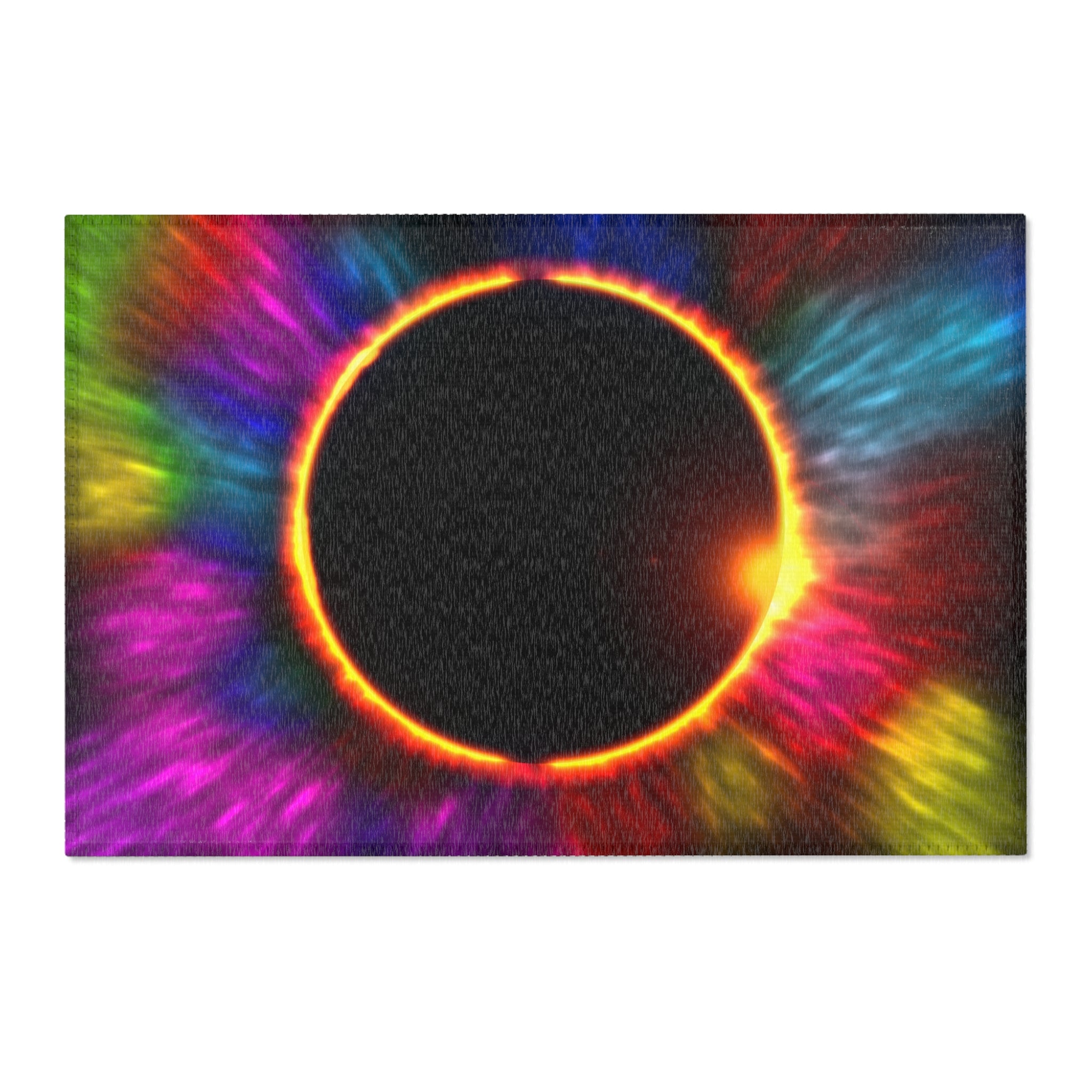 Solar Eclipse w/colors - Area Rugs