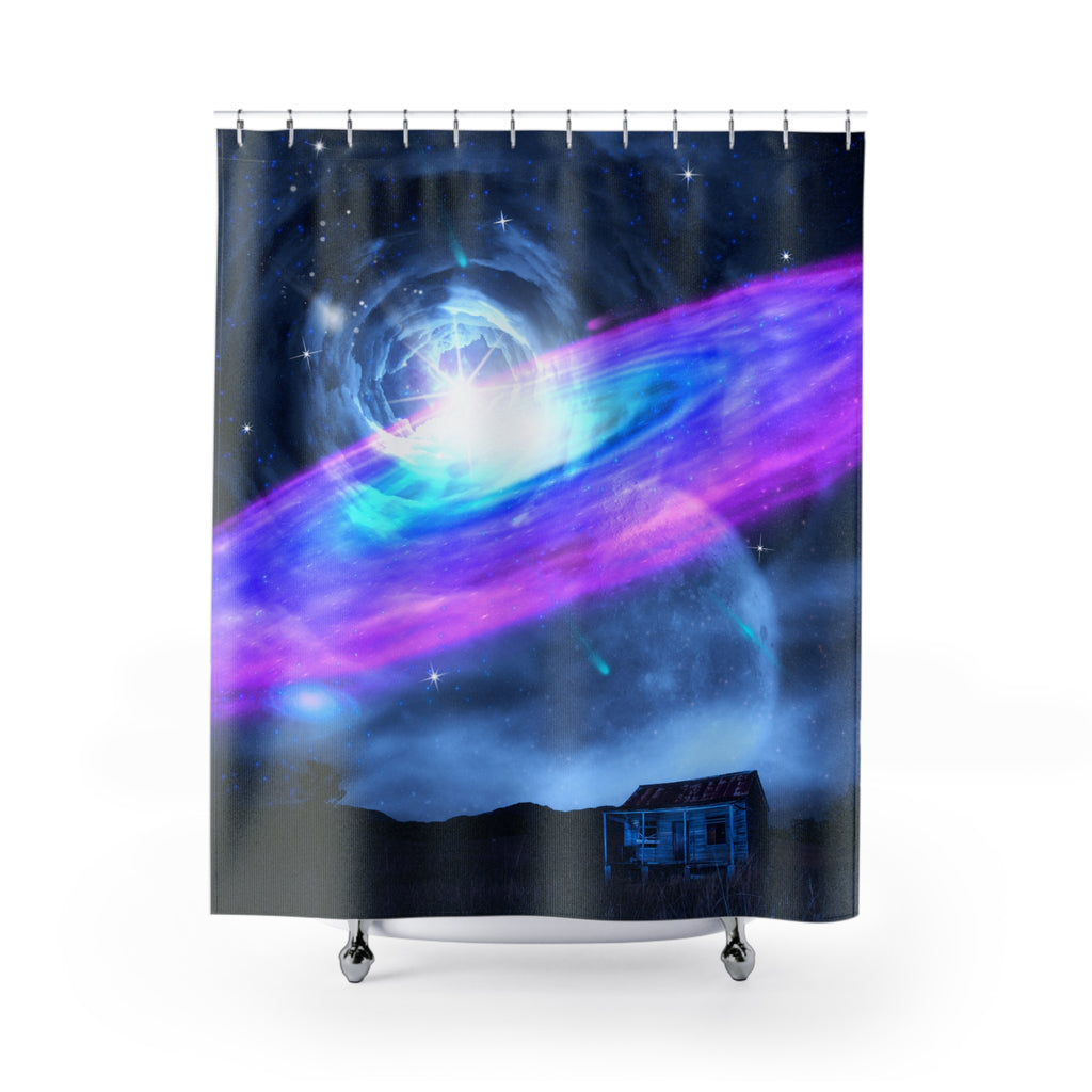 Cosmic Galaxy Shower Curtain - Space Themed Bathroom Decor
