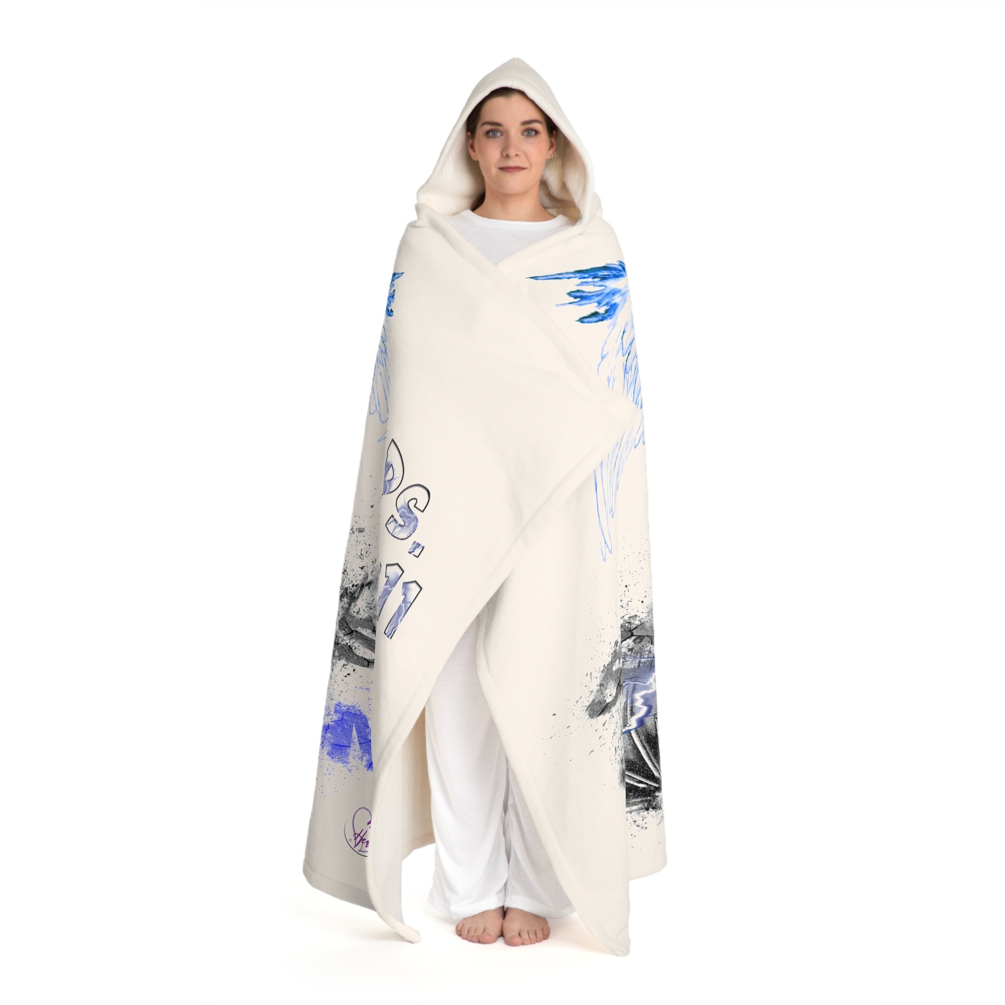 Hooded Sherpa Fleece Blanket