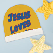 Load image into Gallery viewer, Jesus Loves Me w/Heart - Baby Beanie (AOP)
