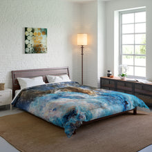 Load image into Gallery viewer, Celestial Blue  Comforter: Space-Themed Cozy Blanket for Dreamers, Stylish Bedding, Galaxy Decor, Unique Gift for Astronomy Lovers
