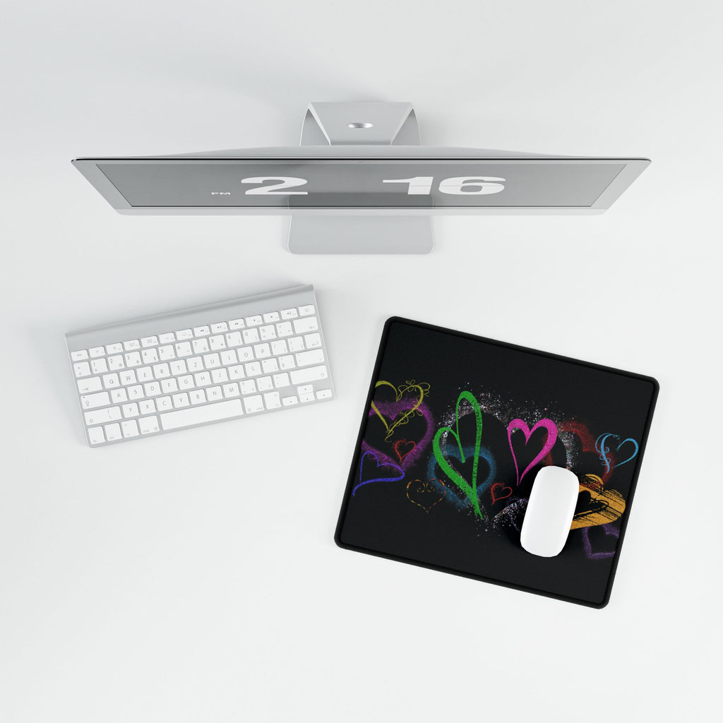 Colorful Love Heart Desk Mat - Ideal for Home Office & Gift Giving