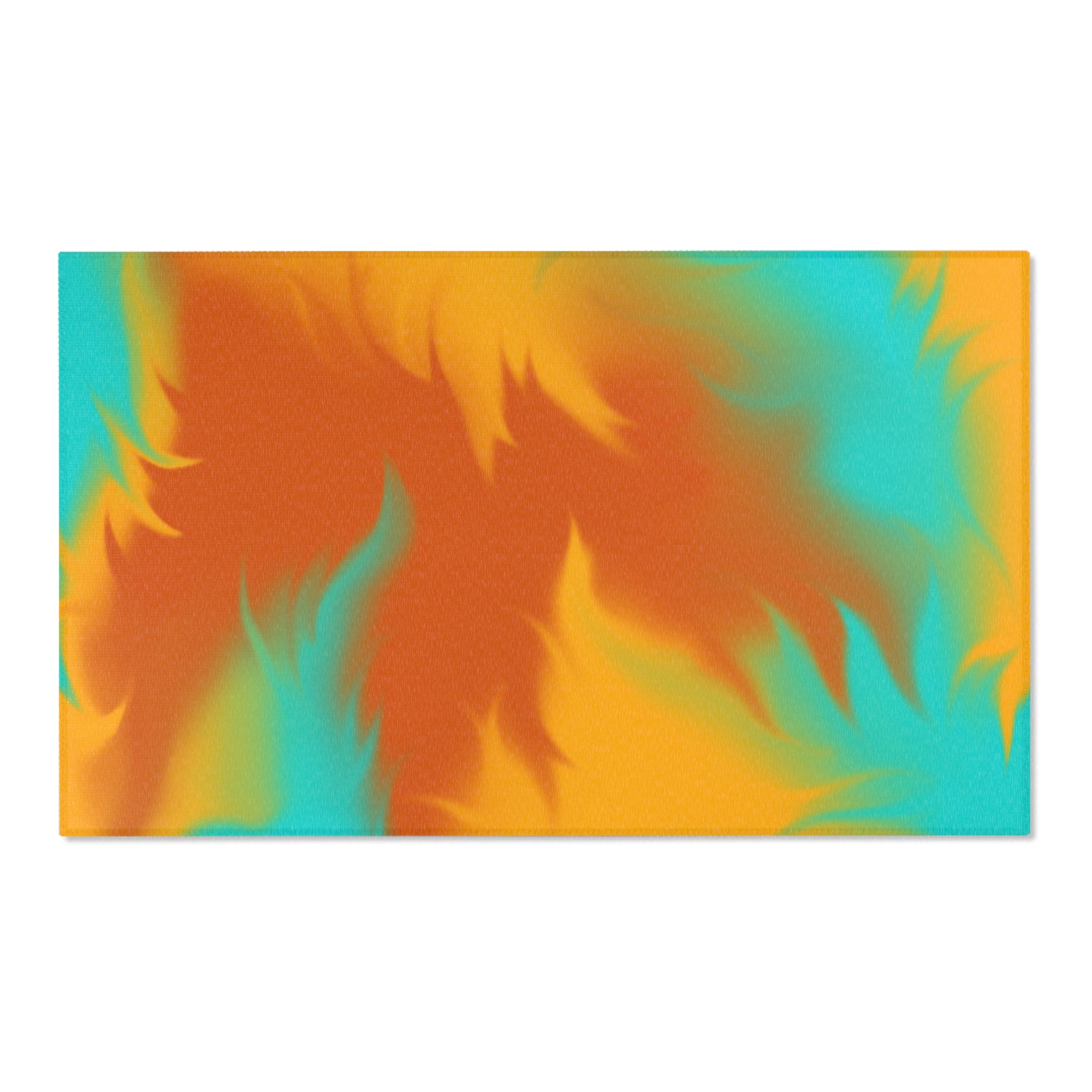 Turquoise & Golden Yellow - Area Rugs