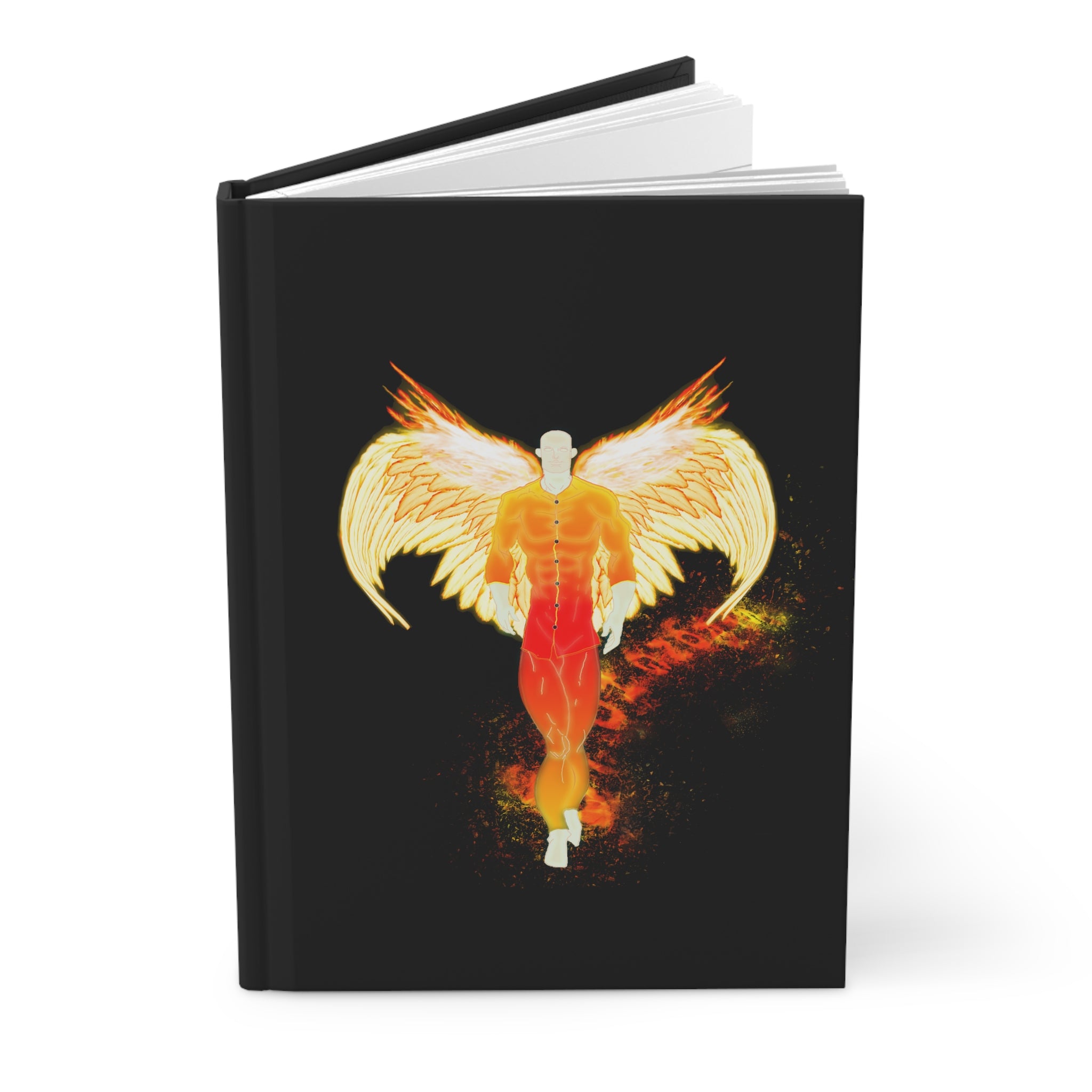 Light vs Darkness -Red & Orange Fire Angel PS 91:11 - Hardcover Journal 150 Lined Ruled