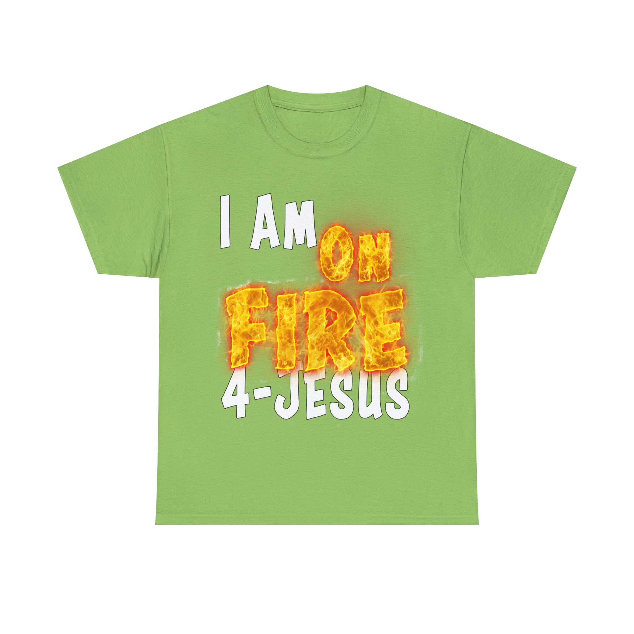 I AM ON FIRE 4-JESUS - ARE YOU HOT OR COLD 4-JESUS (Unisex Heavy Cotton Tee) PRICES VARY UPON COLOR AND SIZE