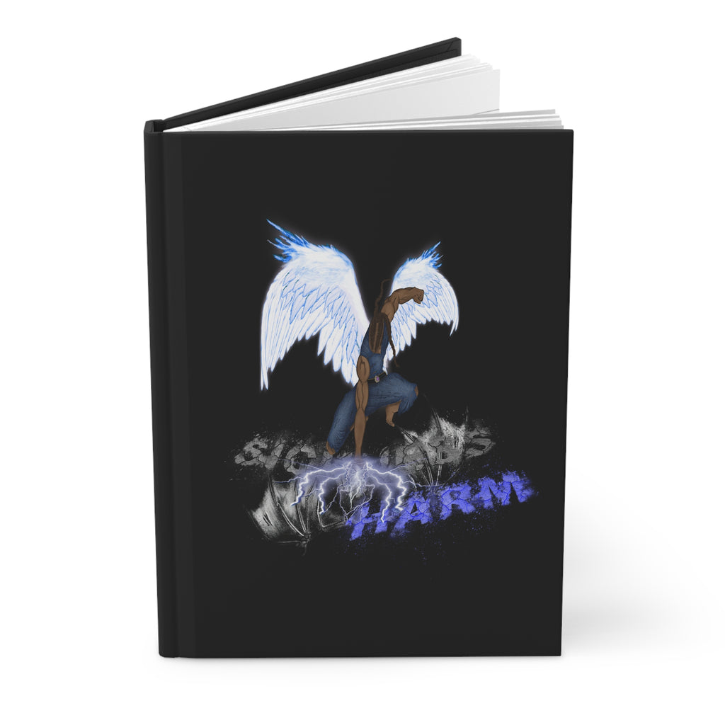 Light vs Darkness Blue Fire Angel Psalm 91:11 - Hardcover Journal 150 Lined Ruled