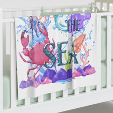 Load image into Gallery viewer, God Made the SEA - Ocean scene (Baby Swaddle Blanket)
