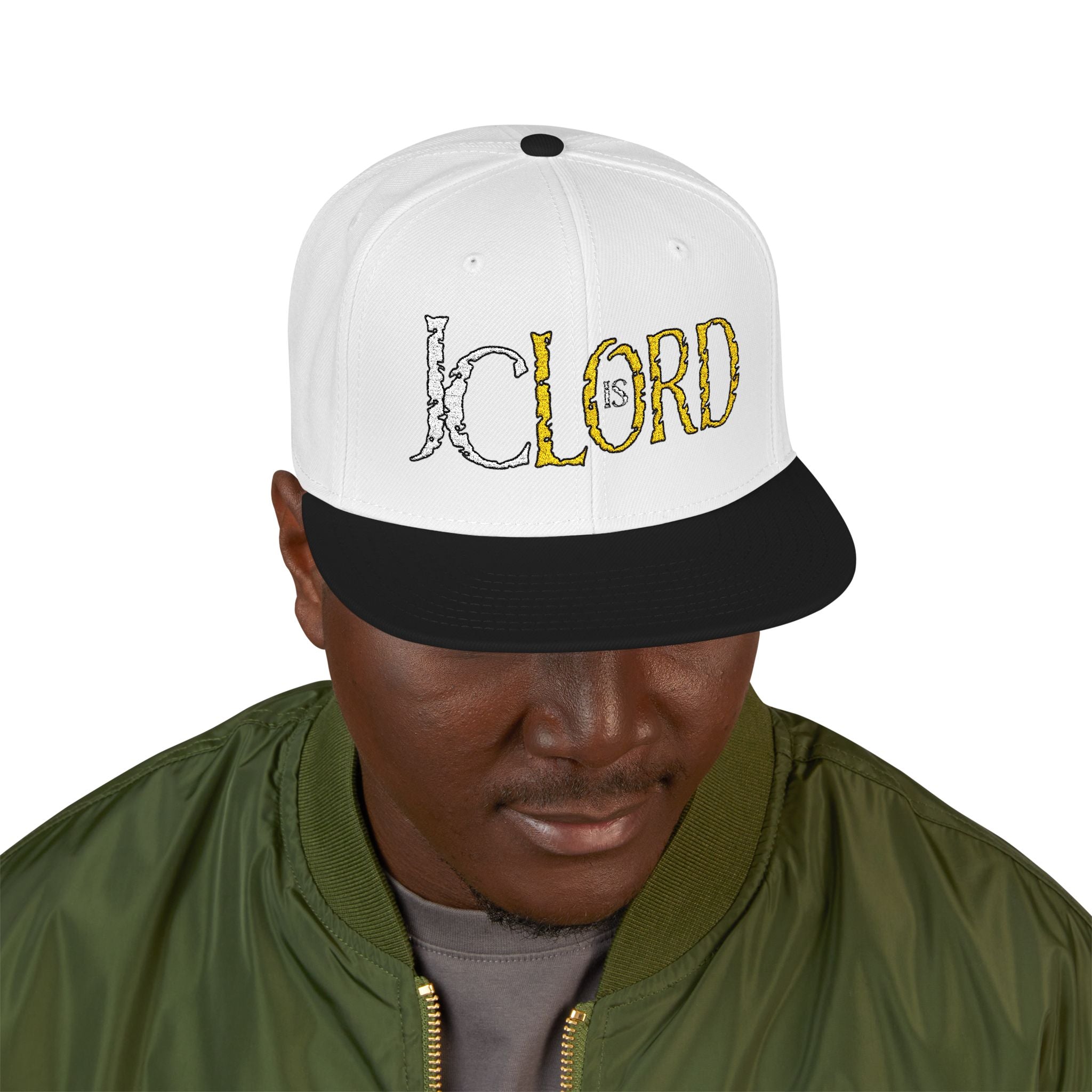 JC is LORD ( White/Gold Ltrs) - Snapback (Embroidery)