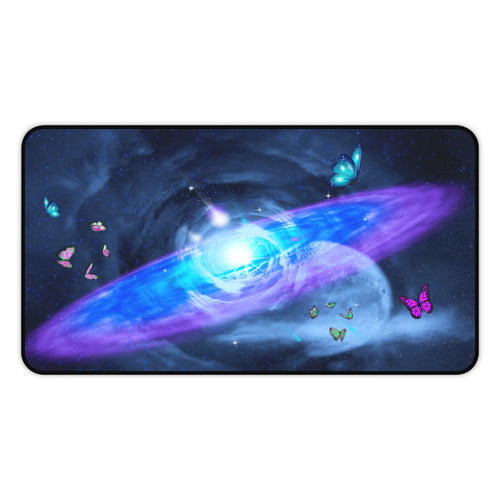 Celestial Desk Mat with Butterflies - Cosmic Office Decor