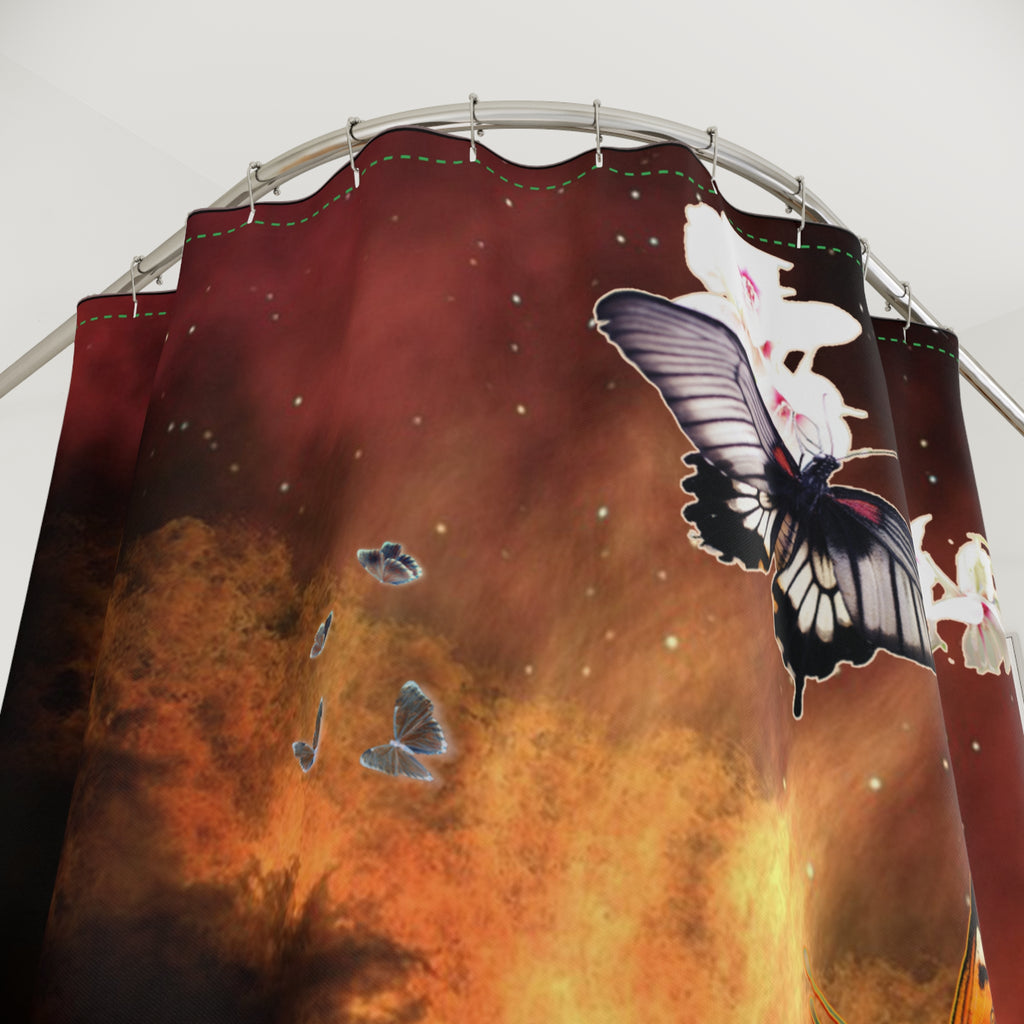 Beautiful Butterfly Floral Shower Curtain - Vibrant Decor for Nature Lovers