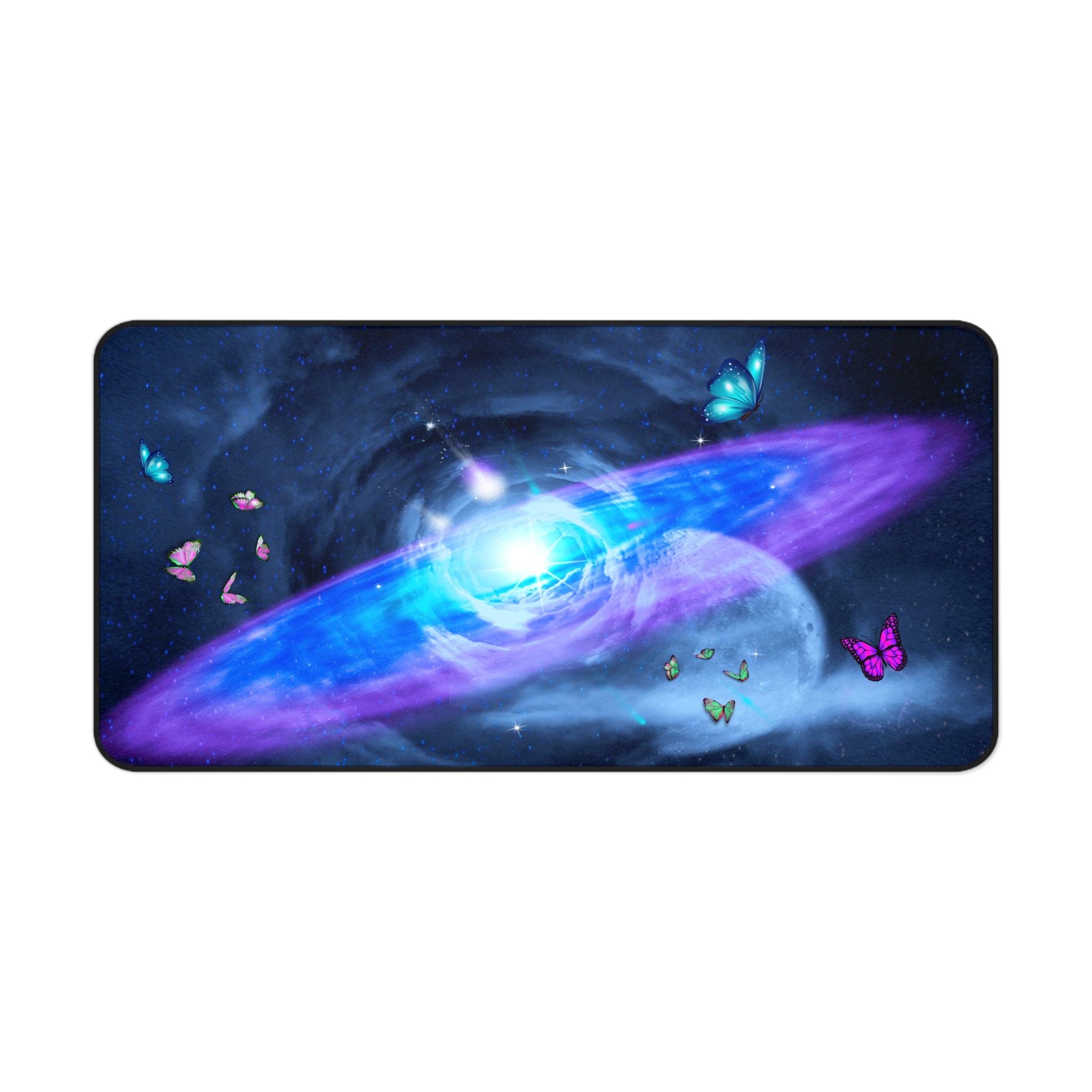 Celestial Desk Mat with Butterflies - Cosmic Office Decor