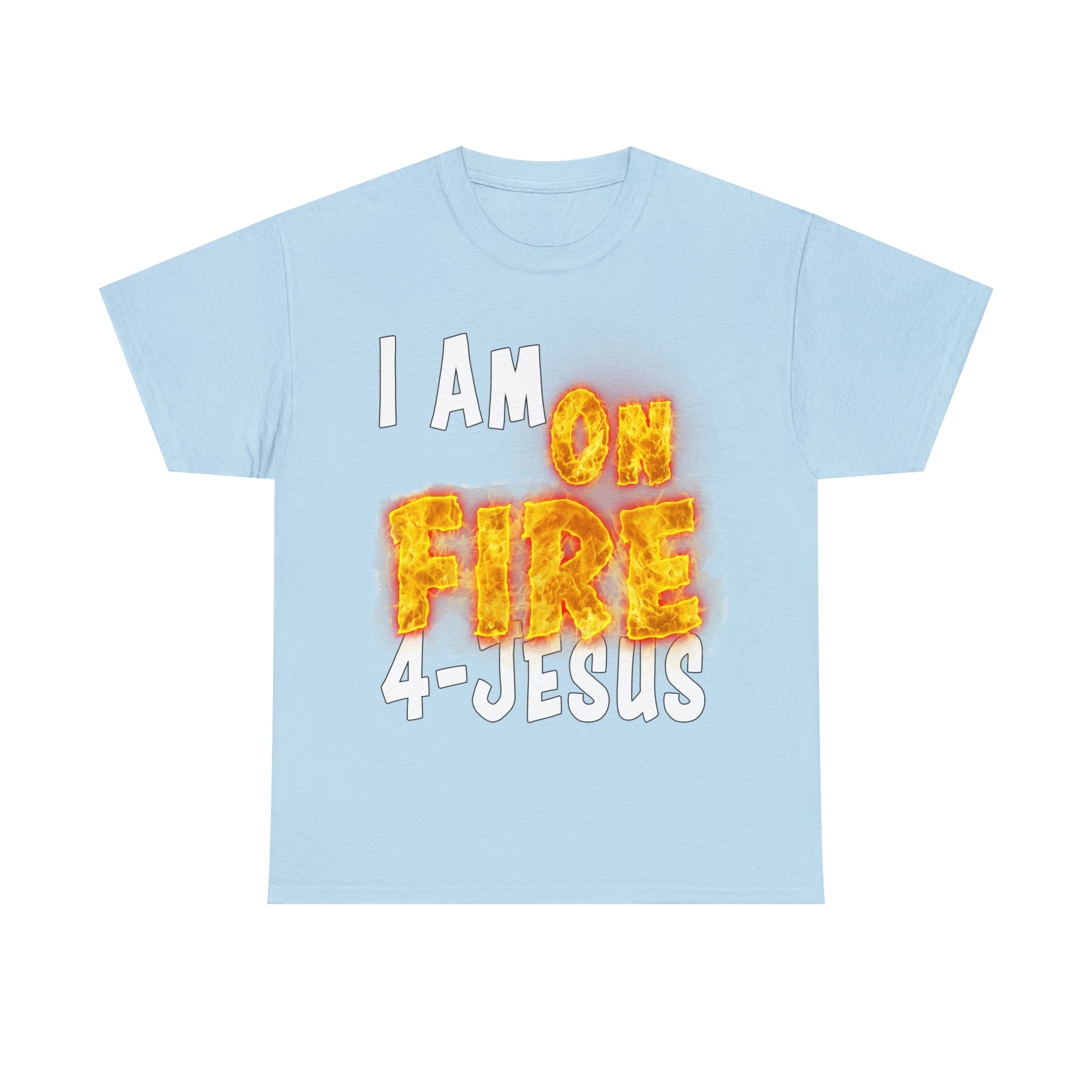 I AM ON FIRE 4-JESUS - ARE YOU HOT OR COLD 4-JESUS (Unisex Heavy Cotton Tee) PRICES VARY UPON COLOR AND SIZE