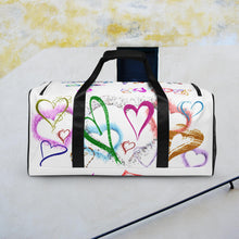 Load image into Gallery viewer, Hearts White - Duffle bag
