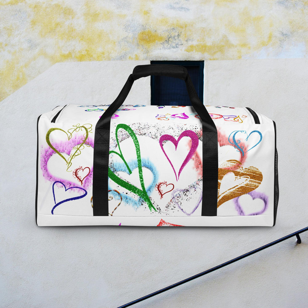 Hearts White - Duffle bag