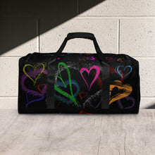 Load image into Gallery viewer, Hearts Black - Duffle bag
