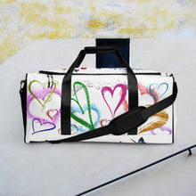 Load image into Gallery viewer, Hearts White - Duffle bag
