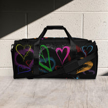 Load image into Gallery viewer, Hearts Black - Duffle bag
