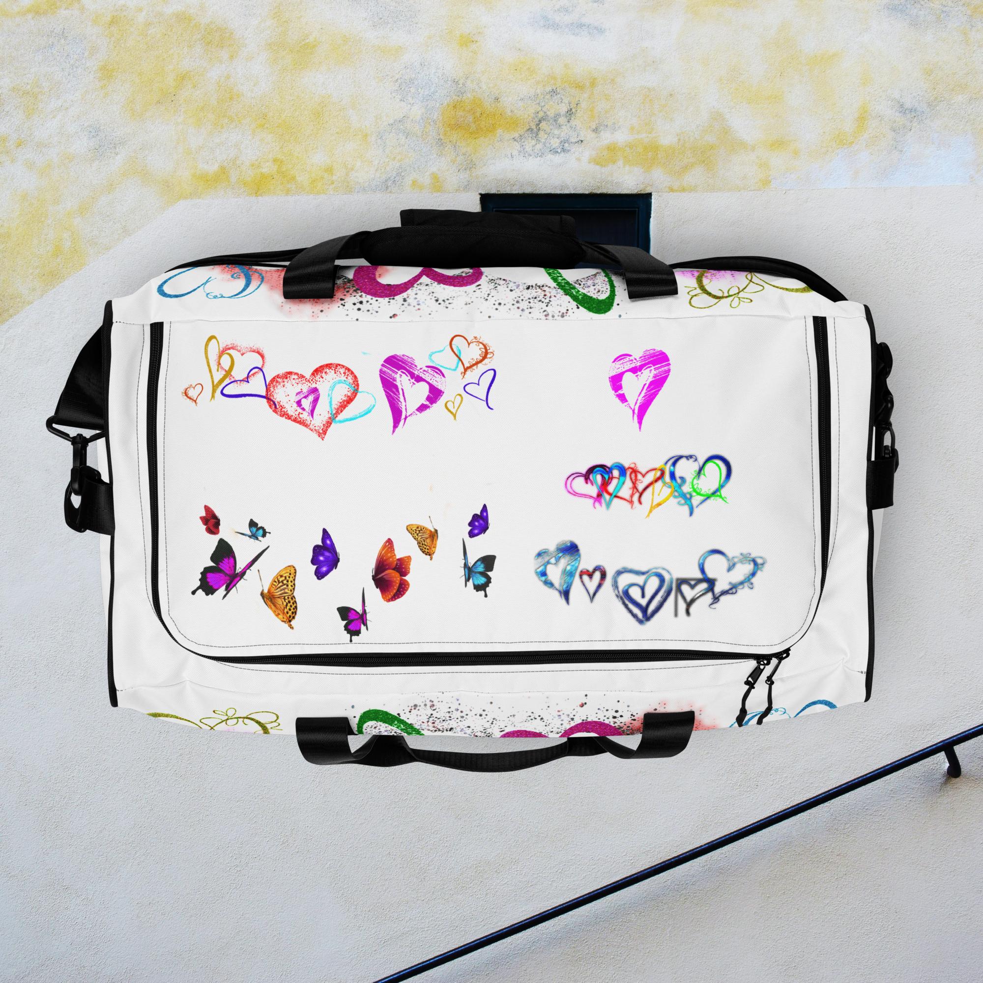 Hearts White - Duffle bag