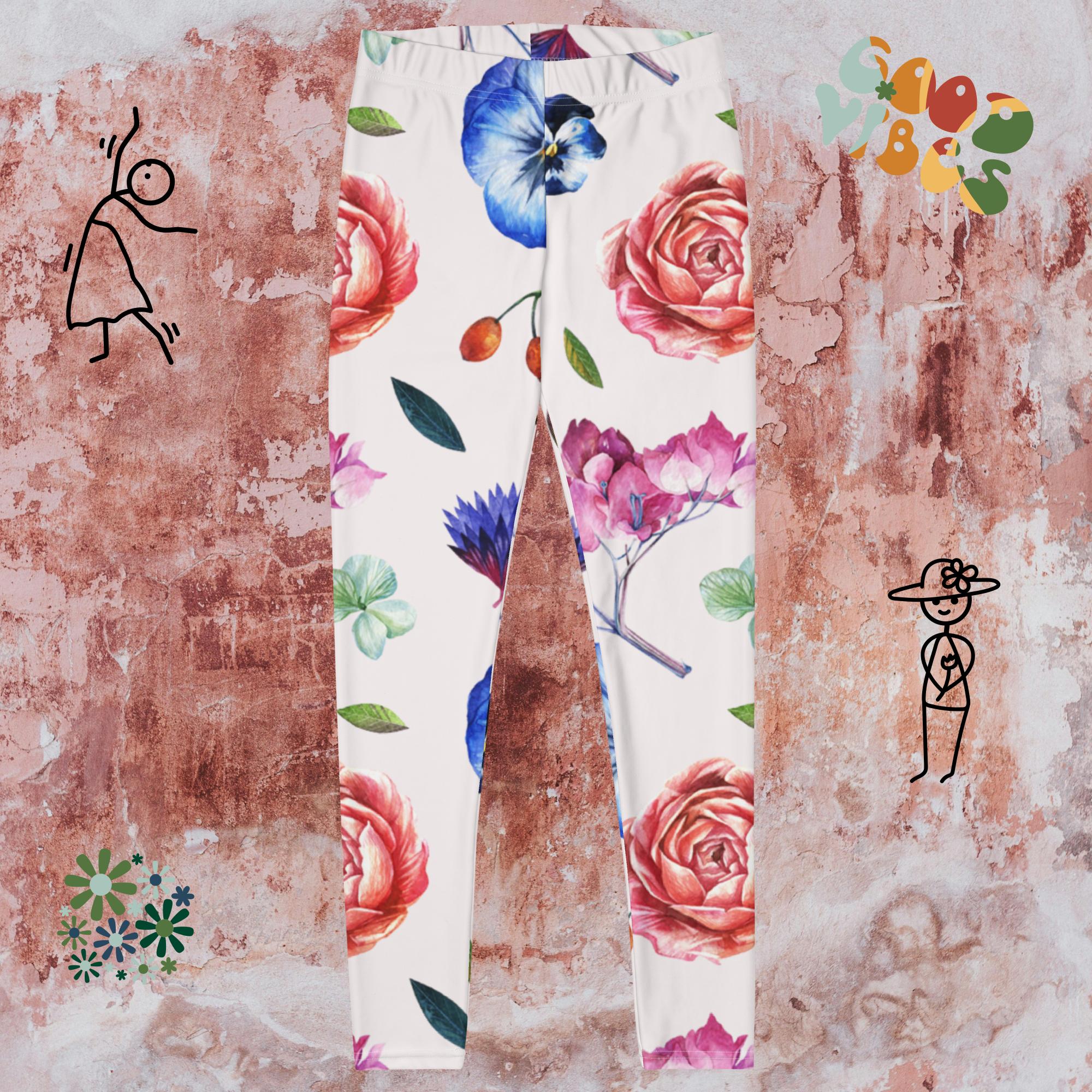 Red & Blue Flowers - Women’s Leggings