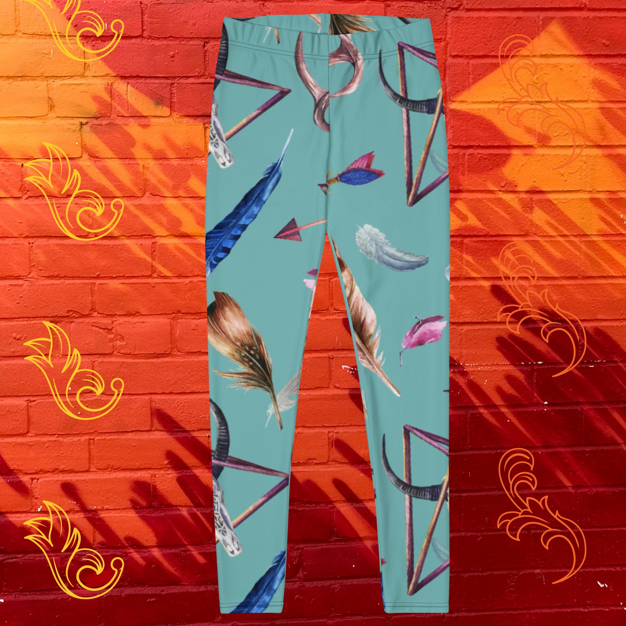Cow Head Feathers & Arrows - Women’s Leggings