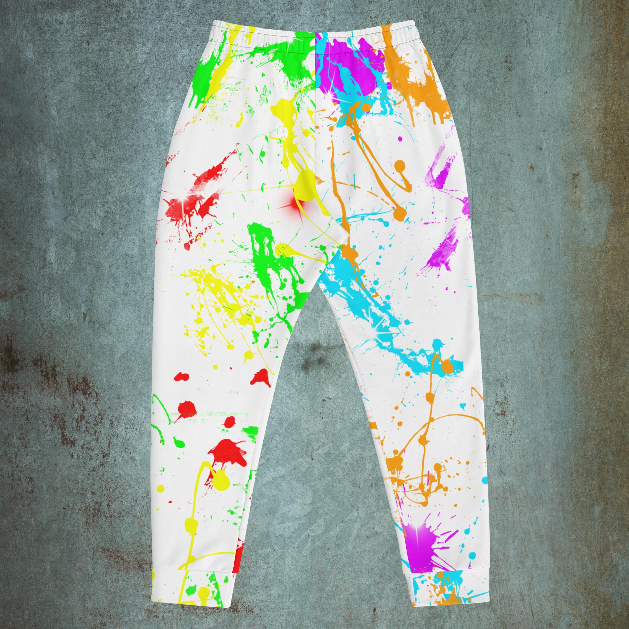 Paint Splatter White - Men's Joggers