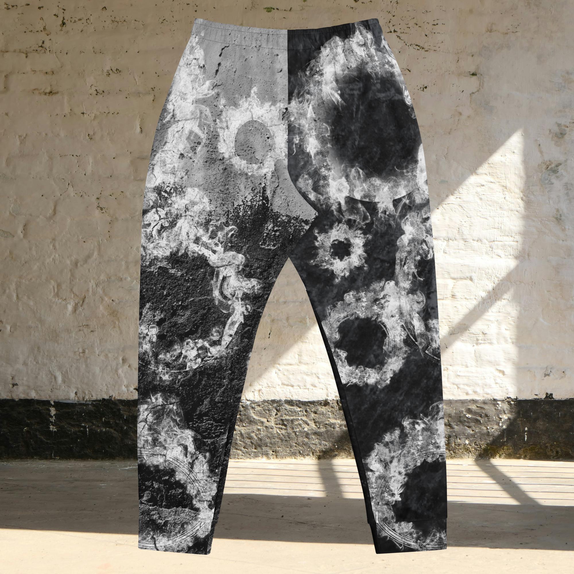 White Flaming Circles - Men's Joggers