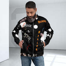 Load image into Gallery viewer, Jesus Christ Attributes Black - Unisex Bomber Jacket
