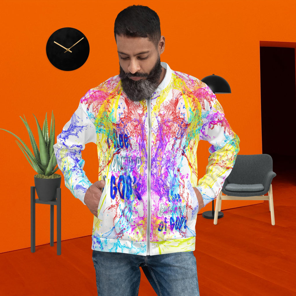 I See Evidence of God’s - White-Unisex Bomber Jacket