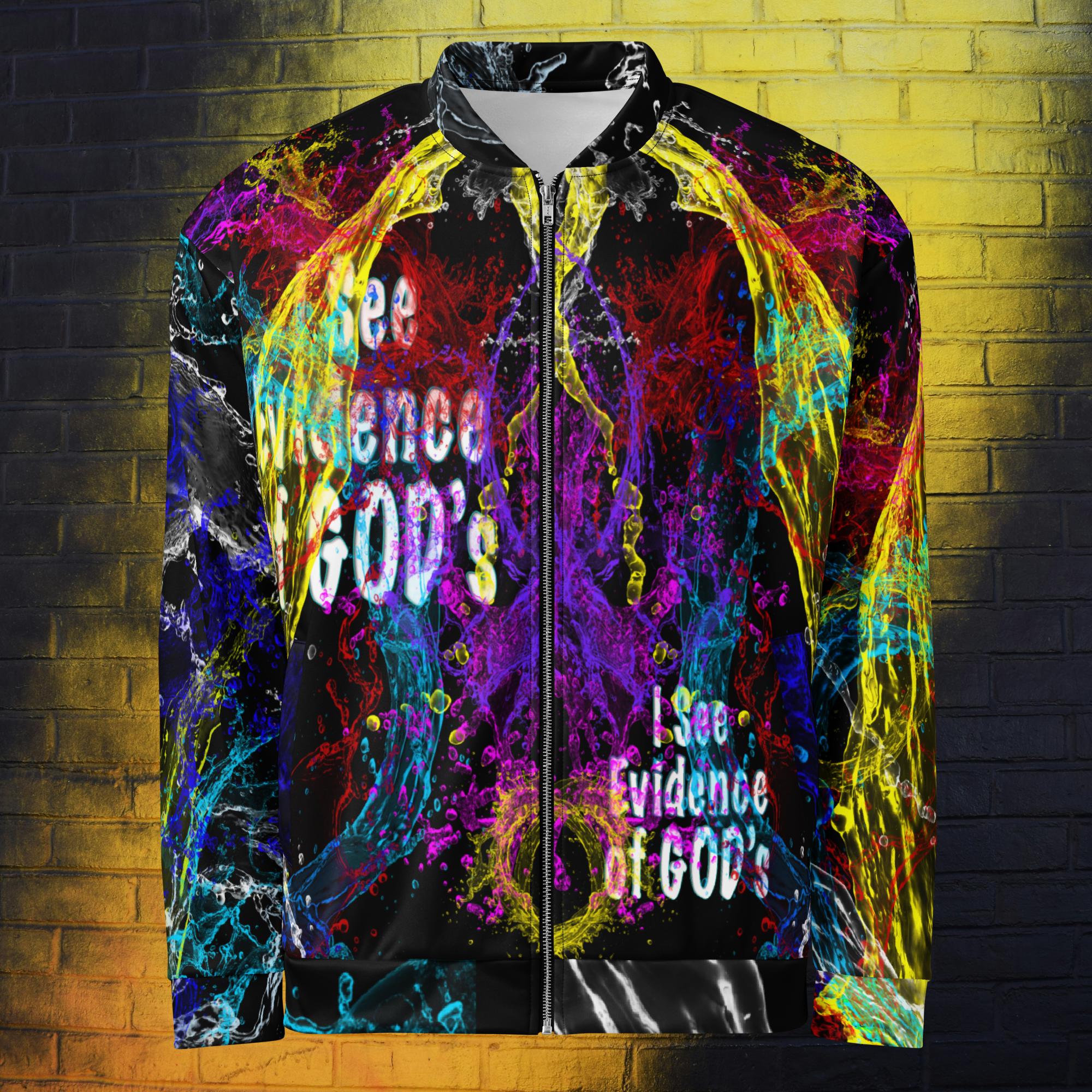 I See Evidence of God’s Goodness - Black Unisex Bomber Jacket