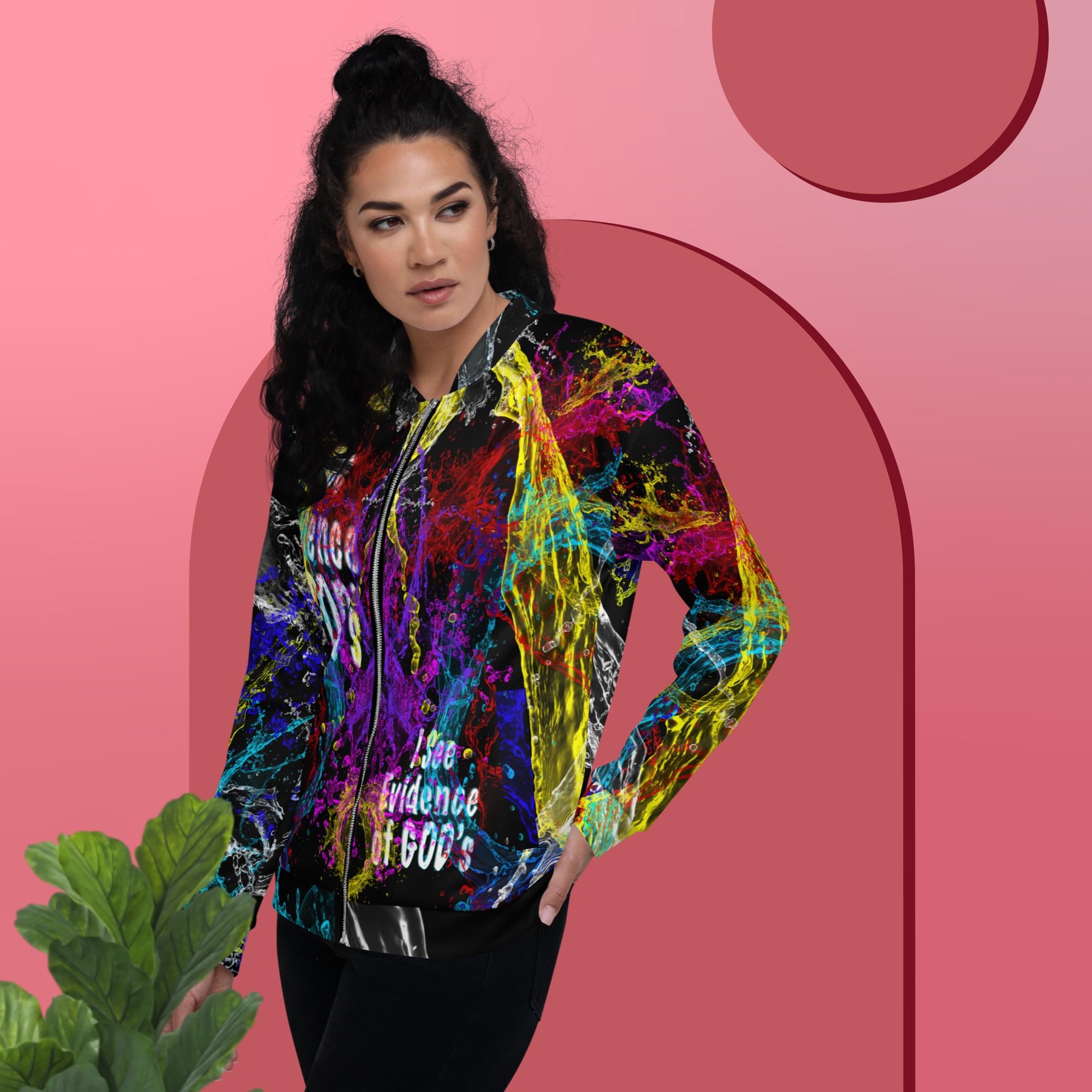 I See Evidence of God’s Goodness Black - Unisex Bomber Jacket