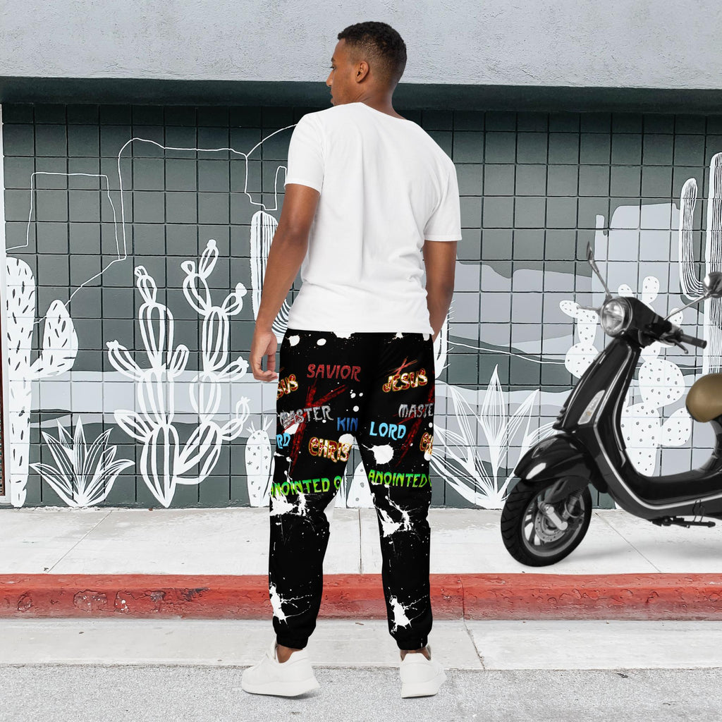 Jesus - Master, Savior, Lord, King, Deliverer, Healer - Black Unisex track pants