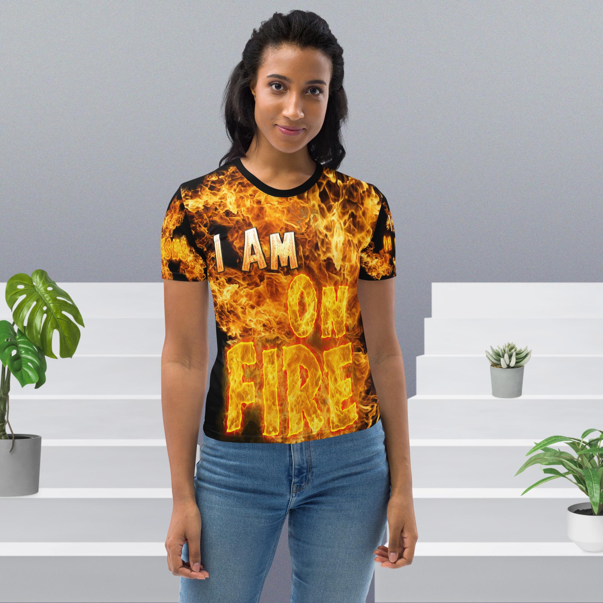 I Am On Fire 4-JESUS Jer. Women's T-shirt