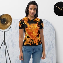 Load image into Gallery viewer, My Heart Burns For JESUS Jer. 20:9 - Women&#39;s T-shirt AOP
