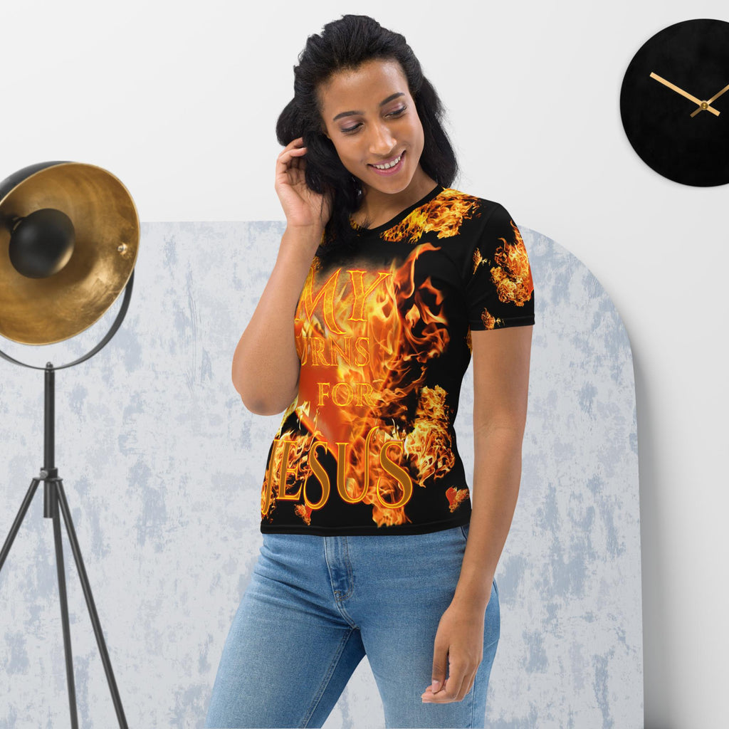 My Heart Burns For JESUS Jer. 20:9 - Women's T-shirt AOP