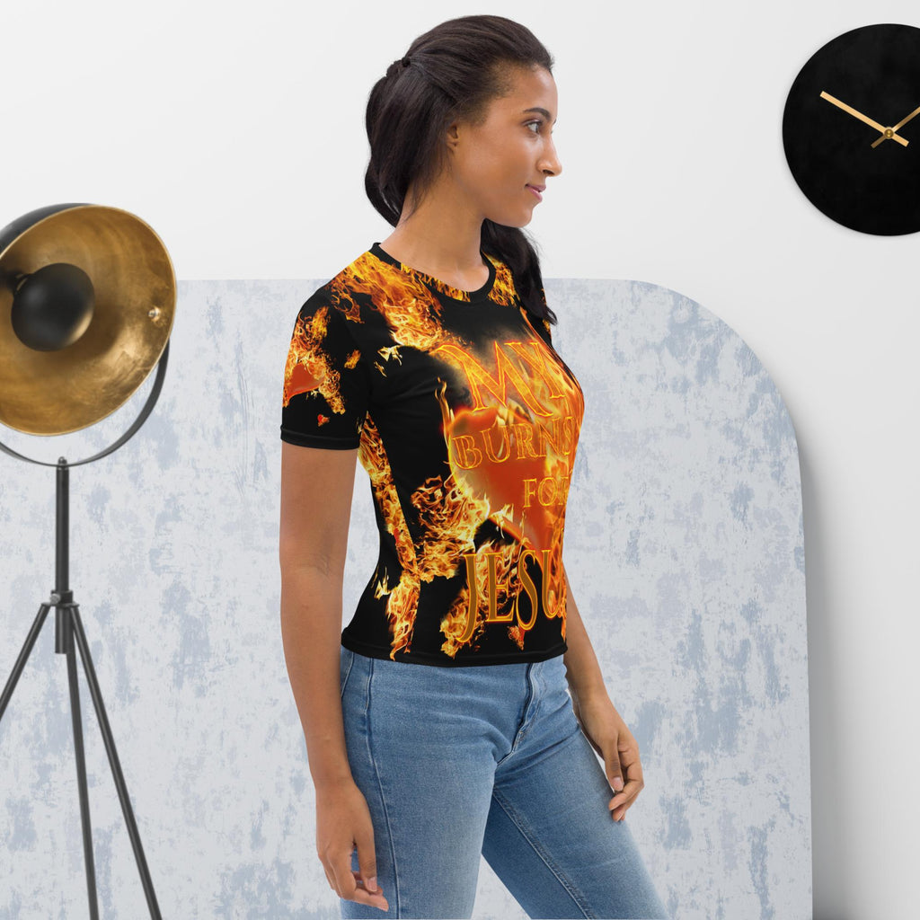 My Heart Burns For JESUS Jer. 20:9 - Women's T-shirt AOP